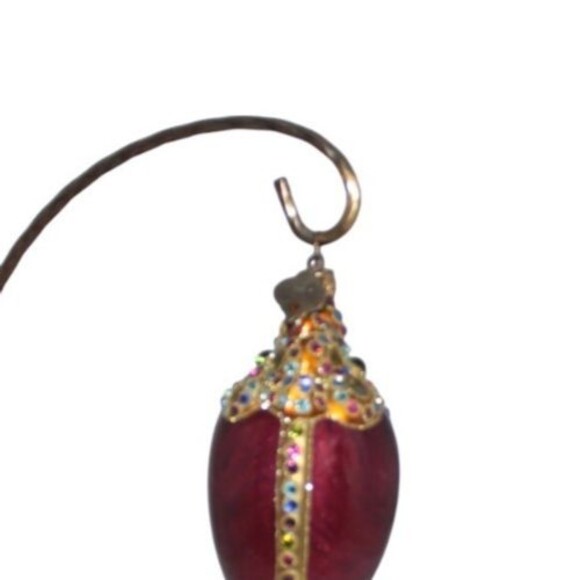 Jay Strongwater Purple Egg With Swarovski Crystal Bow Ornament - Picture 8 of 8